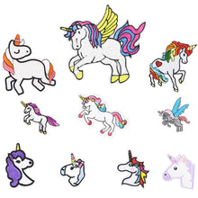 Load image into Gallery viewer, Cute Unicorn Embroidered Iron on Patches for Kids' Clothes Backpacks Craft DIY Accessory (10 Pcs/Pack)…