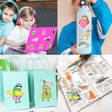 Load image into Gallery viewer, Waterproof Cute Vinyl Stickers for Laptop Water Bottle Craft Supplies (50Pcs Sloth Style)…