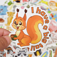 Load image into Gallery viewer, Waterproof Cute Animal Reward Vinyl Stickers for Kids Water Bottle Laptop 50Pcs