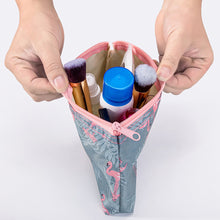 Load image into Gallery viewer, Waterproof Flamingo Cosmetic Bag Set Toiletry Storage Organizer for Women Girls(Grey)