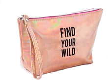 Load image into Gallery viewer, Holographic Waterproof PU Makeup Pouches Card Coin Purse Bag for Women Girls (ChampagneGold)
