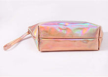Load image into Gallery viewer, Holographic Waterproof PU Makeup Pouches Card Coin Purse Bag for Women Girls (ChampagneGold)