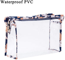 Load image into Gallery viewer, Waterproof Plant Cosmetic Bag Set Toiletry Storage Organizer for Women Girls (Deep Blue)
