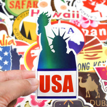 Load image into Gallery viewer, Waterproof Vinyl Stickers for Laptop Luggage Scrapbook Postcard (100Pcs Travel Style)