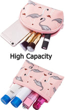 Load image into Gallery viewer, Waterproof Flamingo Cosmetic Bag Set Toiletry Storage Organizer for Women Girls(Pink)