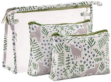 Load image into Gallery viewer, Waterproof Cat Cosmetic Bag Set Toiletry Storage Organizer for Women Girls (Green)