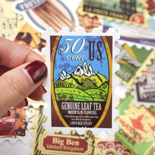 Load image into Gallery viewer, Vintage Waterproof Vinyl Stickers for Laptop Luggage Scrapbook Postcard (50Pcs Stamp Style)