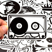 Load image into Gallery viewer, QTL Waterproof Vinyl Stickers for Laptop Bumper Car Decals (50 Pcs Black and White Style)