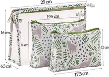 Load image into Gallery viewer, Waterproof Cat Cosmetic Bag Set Toiletry Storage Organizer for Women Girls (Green)