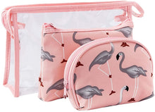 Load image into Gallery viewer, Waterproof Flamingo Cosmetic Bag Set Toiletry Storage Organizer for Women Girls(Pink)