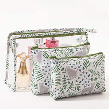 Load image into Gallery viewer, Waterproof Cat Cosmetic Bag Set Toiletry Storage Organizer for Women Girls (Green)