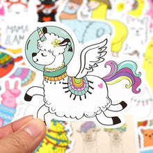 Load image into Gallery viewer, Waterproof Cute Vinyl Stickers for Water Bottle Laptop Scrapbook (50 Pcs Llama Style)