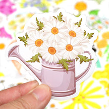 Load image into Gallery viewer, Waterproof Flower Vinyl Stickers for Water Bottle Laptop Scrapbooking (50 Pcs Daisy Style)