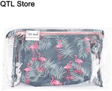Load image into Gallery viewer, Waterproof Flamingo Cosmetic Bag Set Toiletry Storage Organizer for Women Girls(Grey)