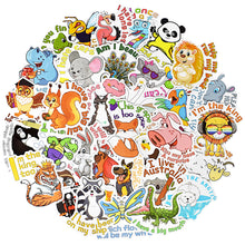 Load image into Gallery viewer, Waterproof Cute Animal Reward Vinyl Stickers for Kids Water Bottle Laptop 50Pcs