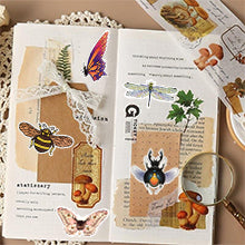 Load image into Gallery viewer, Waterproof Nature Vinyl Stickers Pack for Scrapbooking Water Bottle DIY (50 Pcs Insect Style)