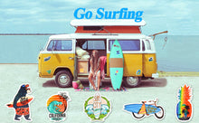 Load image into Gallery viewer, Waterproof Vsco Vinyl Stickers Pack for Water Bottle Laptop Party Favors (50 Pcs Surfing Style)