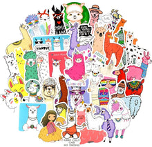 Load image into Gallery viewer, Waterproof Cute Vinyl Stickers for Water Bottle Laptop Scrapbook (50 Pcs Llama Style)