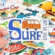 Load image into Gallery viewer, Waterproof Vsco Vinyl Stickers Pack for Water Bottle Laptop Party Favors (50 Pcs Surfing Style)