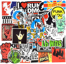 Load image into Gallery viewer, Waterproof Vinyl Stickers for Laptop Guitar Skateboard Car (100Pcs Rock Band Style)