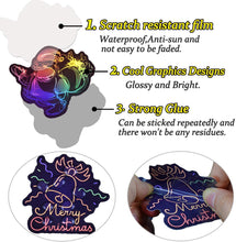 Load image into Gallery viewer, Waterproof Vinyl Laptop Stickers Pack for Envelopes Crafts Gifts (50Pcs Neon Christmas Style)