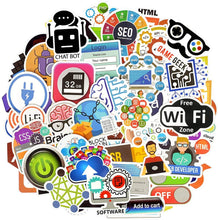 Load image into Gallery viewer, QTL Waterproof Vinyl Stickers for Laptop Tablet Scrapbook (100 Pcs Program Style)