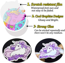 Load image into Gallery viewer, Waterproof Vinyl Stickers for Laptop Water Bottle Folders Girls Gifts (30Pcs Unicorn Style)
