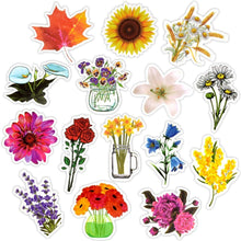 Load image into Gallery viewer, Waterproof Vinyl Stickers for Laptop Water Bottle Cards DIY (50Pcs Flower Style)