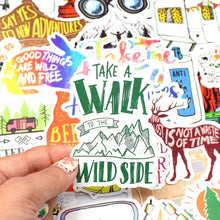 Load image into Gallery viewer, Waterproof Vinyl Vsco Outdoor Stickers for Water Bottle Laptop Car (50 Pcs Camping Style)