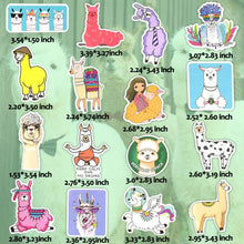 Load image into Gallery viewer, Waterproof Cute Vinyl Stickers for Water Bottle Laptop Scrapbook (50 Pcs Llama Style)