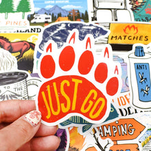 Load image into Gallery viewer, Waterproof Vinyl Stickers Pack for Water Bottle Bike Laptop (100Pcs Camping Adventure Style)