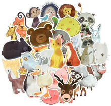 Load image into Gallery viewer, Cute Watercolor Animal Vinyl Stickers Bomb Laptop Water Bottle Folders (50Pcs/Pack)