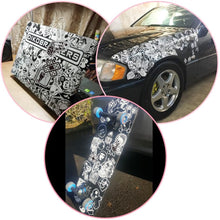 Load image into Gallery viewer, QTL Waterproof Vinyl Stickers for Laptop Bumper Car Decals (50 Pcs Black and White Style)