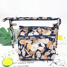 Load image into Gallery viewer, Waterproof Plant Cosmetic Bag Set Toiletry Storage Organizer for Women Girls (Deep Blue)