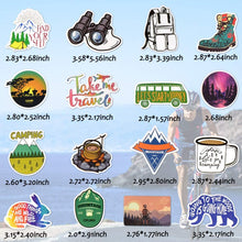 Load image into Gallery viewer, Waterproof Vinyl Stickers Pack for Water Bottle Bike Laptop (100Pcs Camping Adventure Style)