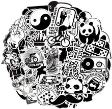 Load image into Gallery viewer, Waterproof Vinyl Stickers Bomb Laptop Water Bottle Car Decals (100 Pcs Black and White Style)