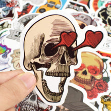 Load image into Gallery viewer, Waterproof Punk Vinyl Laptop Stickers Car Decals for Teens Adults (50Pcs Skull Style)