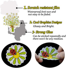 Load image into Gallery viewer, Waterproof Flower Vinyl Stickers for Water Bottle Laptop Scrapbooking (50 Pcs Daisy Style)