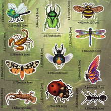 Load image into Gallery viewer, Waterproof Nature Vinyl Stickers Pack for Scrapbooking Water Bottle DIY (50 Pcs Insect Style)