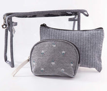 Load image into Gallery viewer, Waterproof Cosmetic Make up Organizer Travel Toiletry Bag Set for Women (Gray)