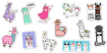 Load image into Gallery viewer, Waterproof Cute Vinyl Stickers for Water Bottle Laptop Scrapbook (50 Pcs Llama Style)
