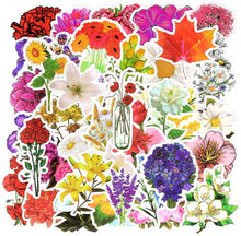 Load image into Gallery viewer, Waterproof Vinyl Stickers for Laptop Water Bottle Cards DIY (50Pcs Flower Style)