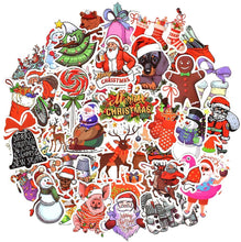 Load image into Gallery viewer, Waterproof Vinyl Stickers for Scrapbooking Laptop Party Favors (50 Pcs Christmas Style)