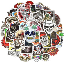 Load image into Gallery viewer, Waterproof Punk Vinyl Laptop Stickers Car Decals for Teens Adults (50Pcs Skull Style)