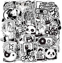 Load image into Gallery viewer, Waterproof Vinyl Stickers Bomb Laptop Water Bottle Car Decals (100 Pcs Black and White Style)