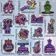 Load image into Gallery viewer, Waterproof Vinyl Laptop Stickers Pack for Envelopes Crafts Gifts (50Pcs Neon Christmas Style)
