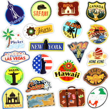 Load image into Gallery viewer, Waterproof Vinyl Stickers for Laptop Luggage Scrapbook Postcard (100Pcs Travel Style)