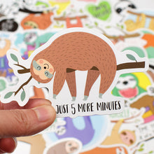 Load image into Gallery viewer, Waterproof Cute Vinyl Stickers for Laptop Water Bottle Craft Supplies (50Pcs Sloth Style)…