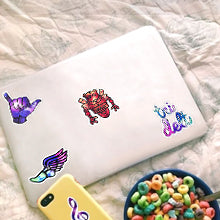 Load image into Gallery viewer, QTL Waterproof Vinyl Stickers for Laptop Skateboard Car Decal (50Pcs Galaxy Style)