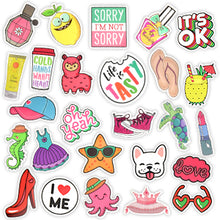 Load image into Gallery viewer, Waterproof Cute Vinyl Stickers Pack for Water Bottle Laptop for Teen Girls (50Pcs Beach Style)